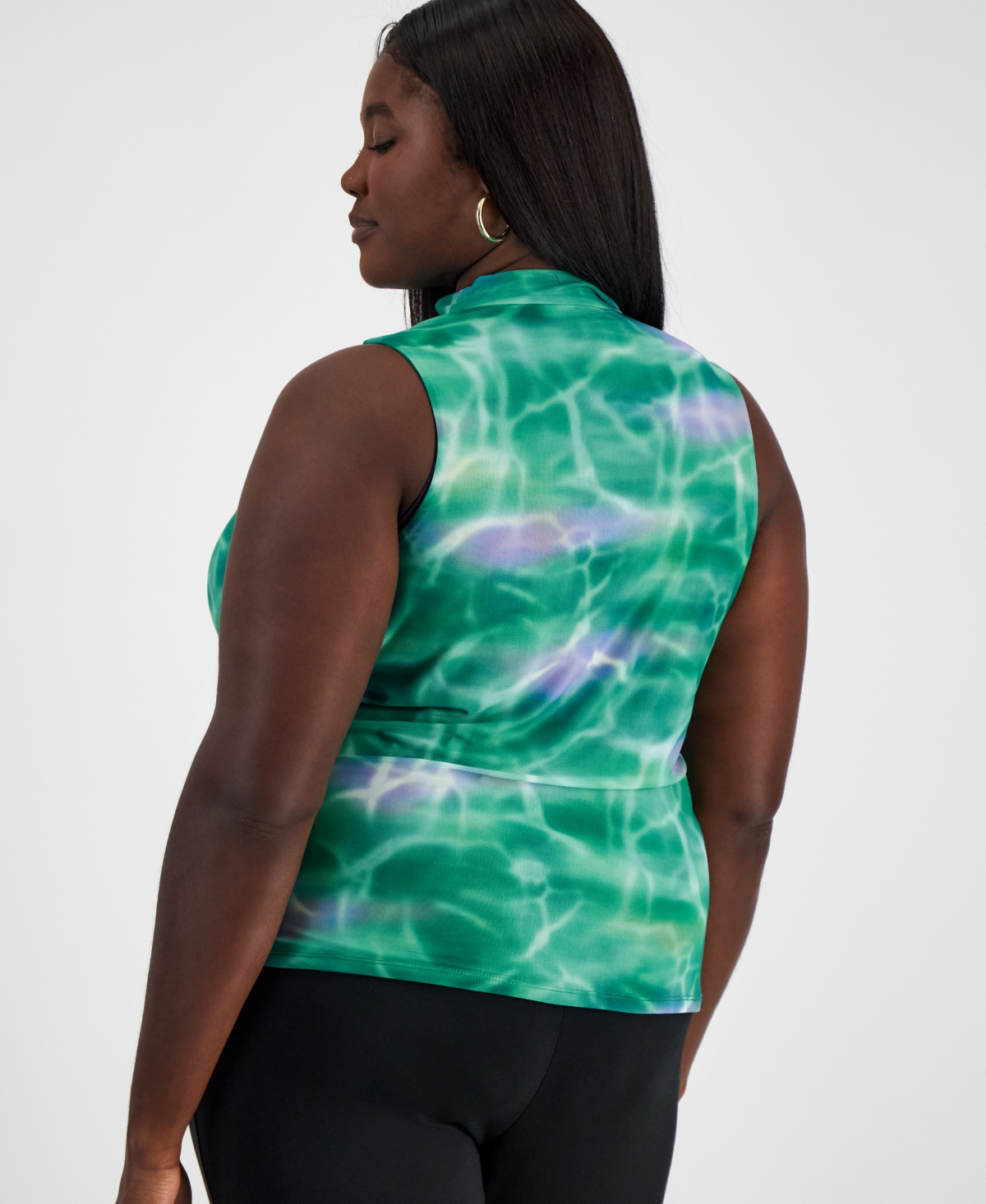 BAR III BAR II PLUS SIZE COWL-NECK CUTOUT SLEEVELESS TOP, EXCLUSIVELY AT MACY'S 