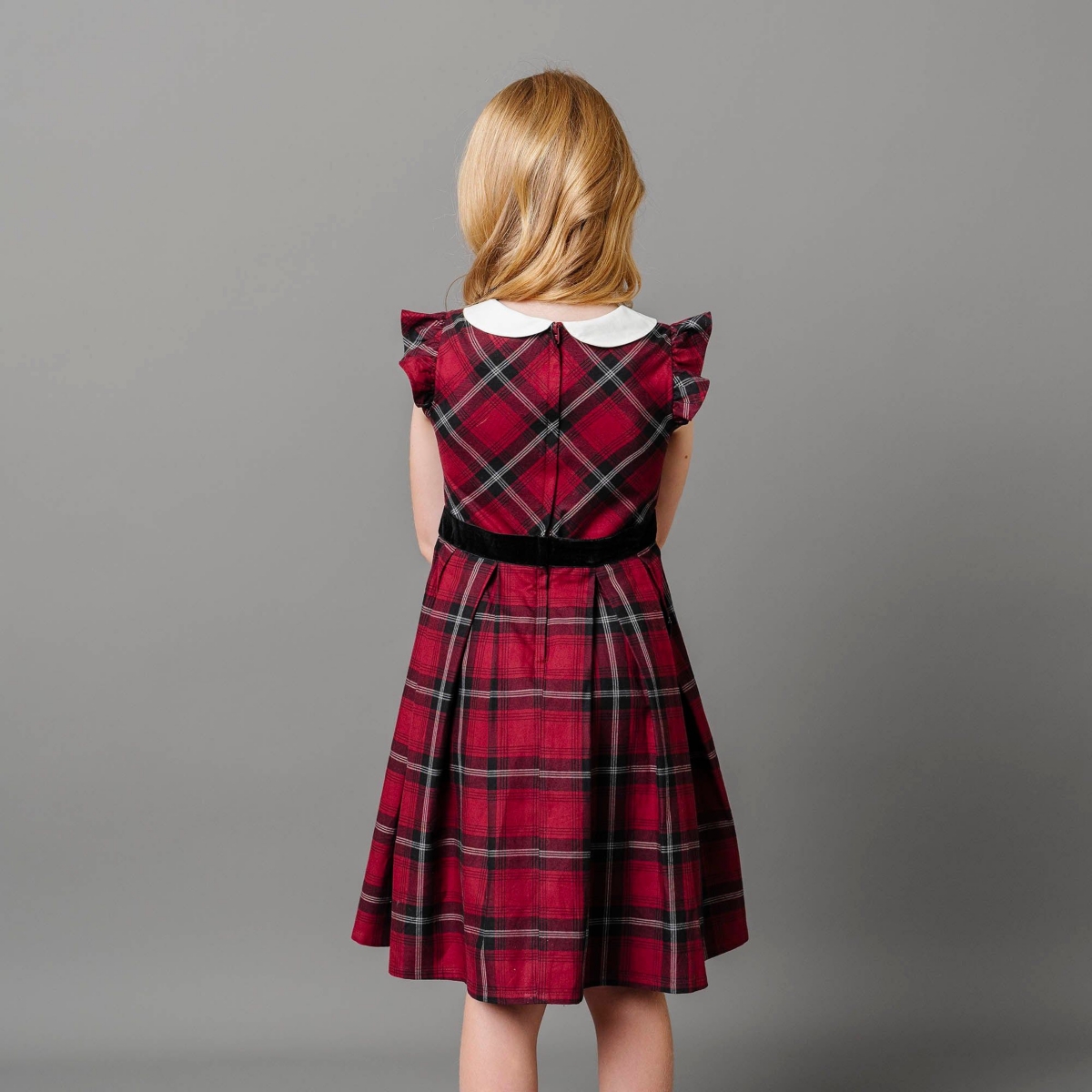 Hope & Henry Toddler Girls Organic Flutter Sleeve Peter Pan Collar Party Dress
