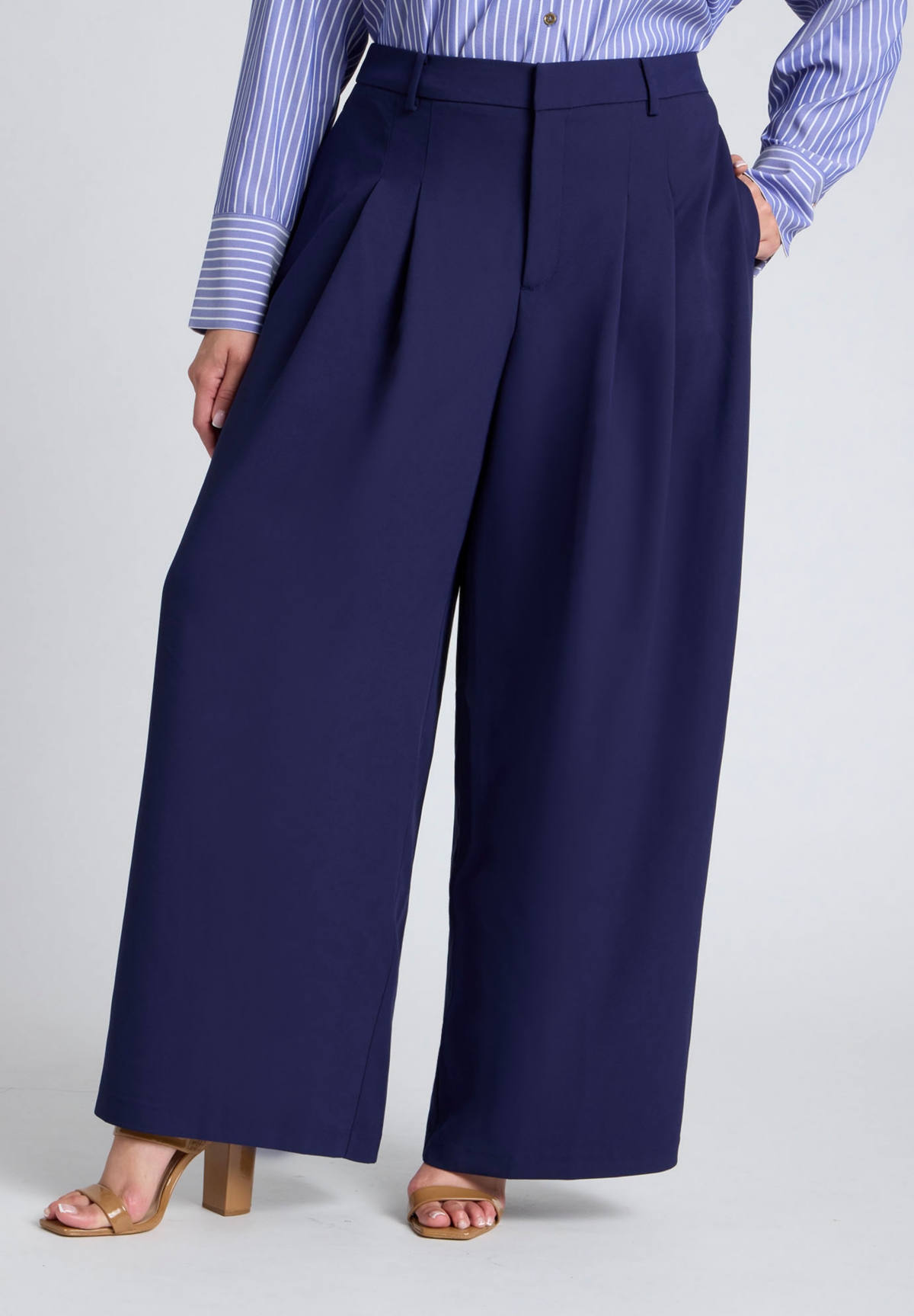 Eloquii Plus Size The Fluid Crepe Wide Leg Pant