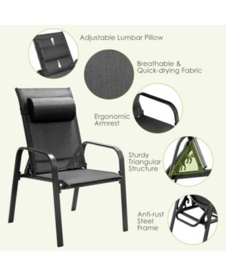 2 Pieces Patio Loveseat Bench Table Furniture Set with Cushioned Chair