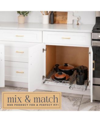 Pull Out Cabinet Organizer with Chrome Finish 17 x 21 In