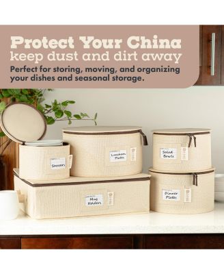 Hard Shell Storage Containers 5-Piece Set for Dinnerware Service for 12