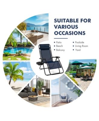 Outdoor Folding Zero Gravity Reclining Lounge Chair