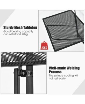 Railing Folding Table with 5-Level Adjustable Heights