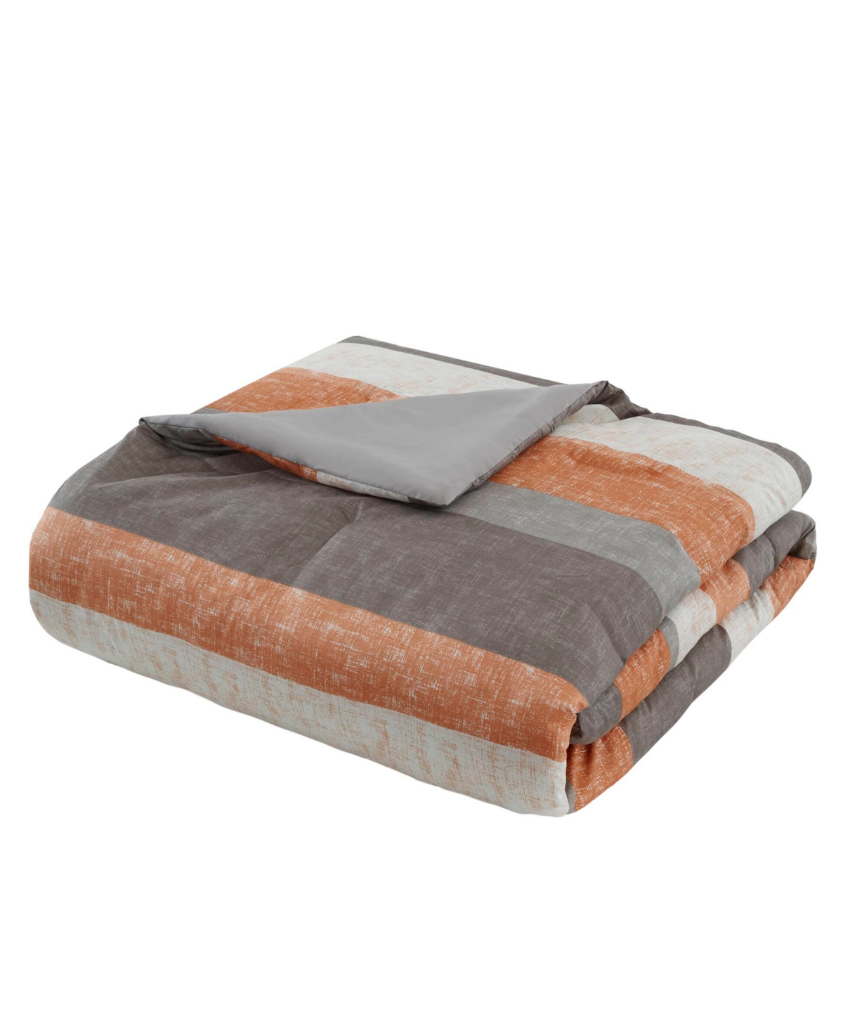 Madison Park Essentials Jaxon Wide Stripe 7-pc. Comforter Set, California King In Coral,grey