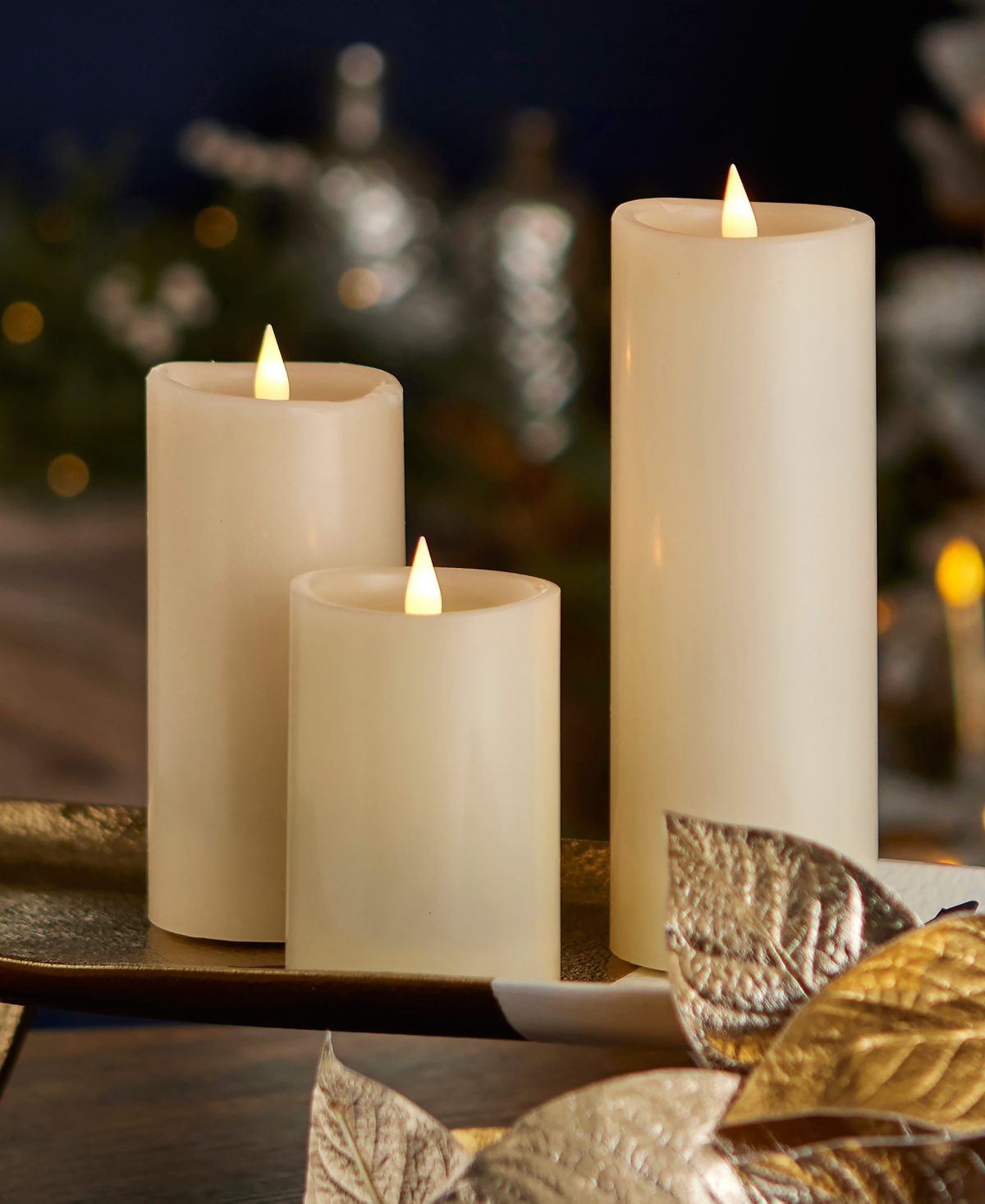 Seasonal Classic Motion Flameless Candle, 3-Pc. Set