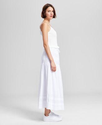 Women's Tie-Waist Lace-Inset Maxi Skirt, Exclusively at Macy's  