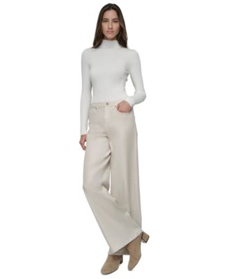 DKNY Jeans - Petite High-Rise Wide-Leg Pants