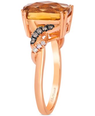 Citrine (4 ct. t.w.) & Diamond (1/10 ct. t.w.) Statement Ring in 14k Rose Gold