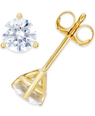 Macy's - Near Colorless Certified Diamond Stud Earrings in 18k White or Yellow Gold (3/4 ct. t.w.)