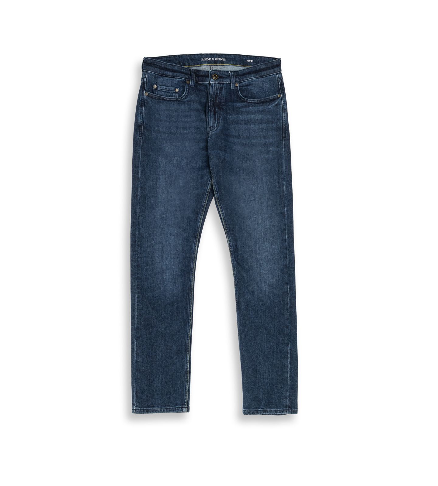 Мужские джинсы Rodd & Gunn Owaka Straight Fit Denim Jeans, цвет: Насыщенный синий — фото 8