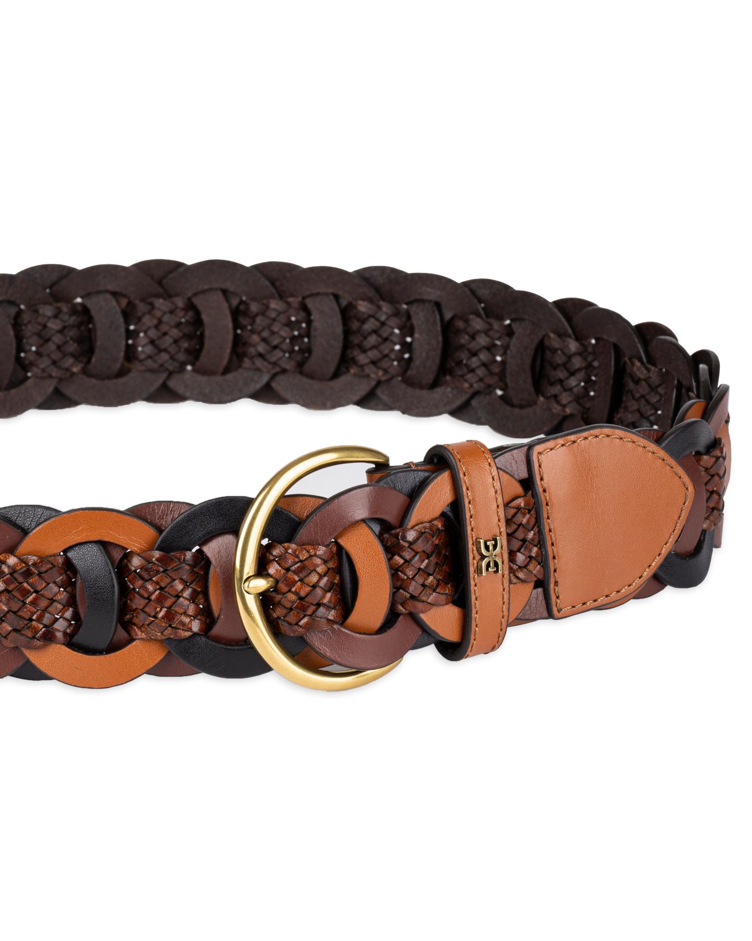 Women's Casual Woven Linked Genuine Leather Belt