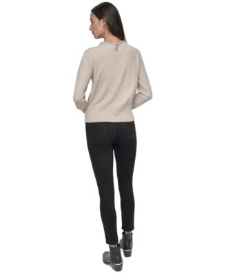 Petite Embellished Trim Sweater Top 