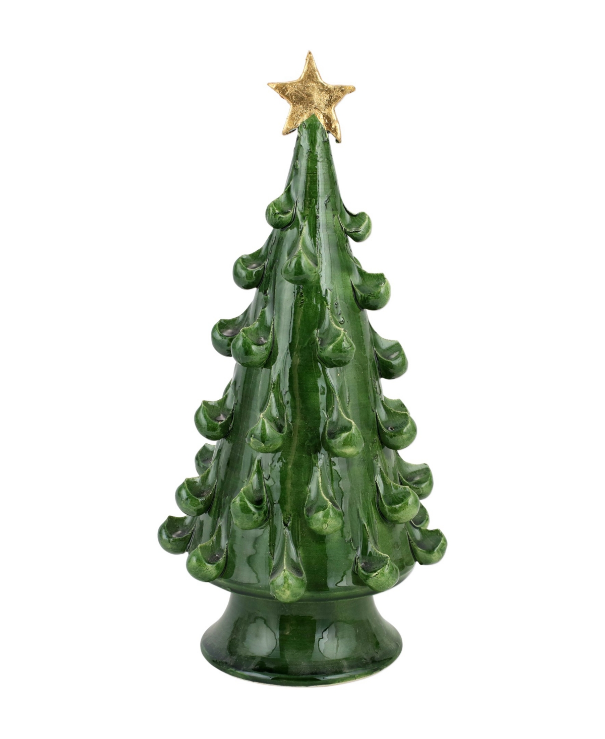 Vietri Foresta Medium Tree With Gold Star In Green