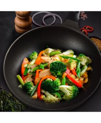 Kproduct4u 12.6" Prime Titanium Stone Coating Wok Pan, Black