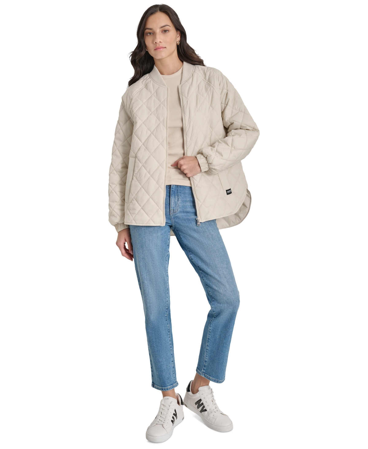 Dkny Jeans Women's Zip-Front Lightweight Puffer Jacket - D5K - LT CITY KHAKI