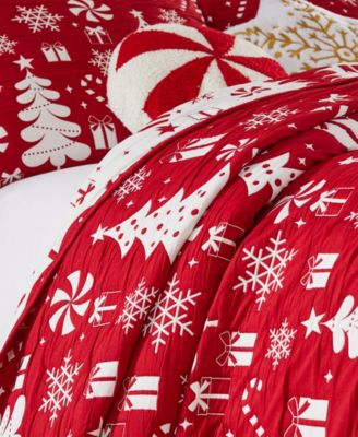 Greenland Home Fashions Peppermint Party Holiday 3-Pc. Coverlet Set, King