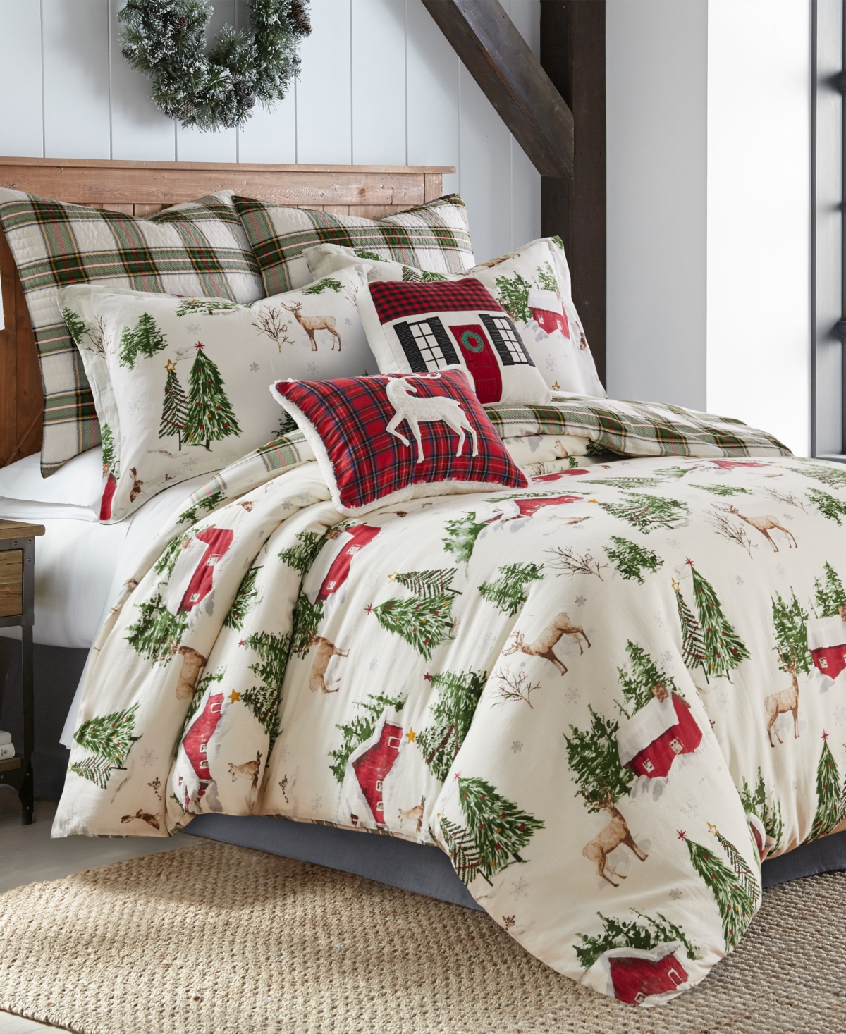 Levtex Tatum Pines Reversible 3-pc. Duvet Cover Set, King In Green