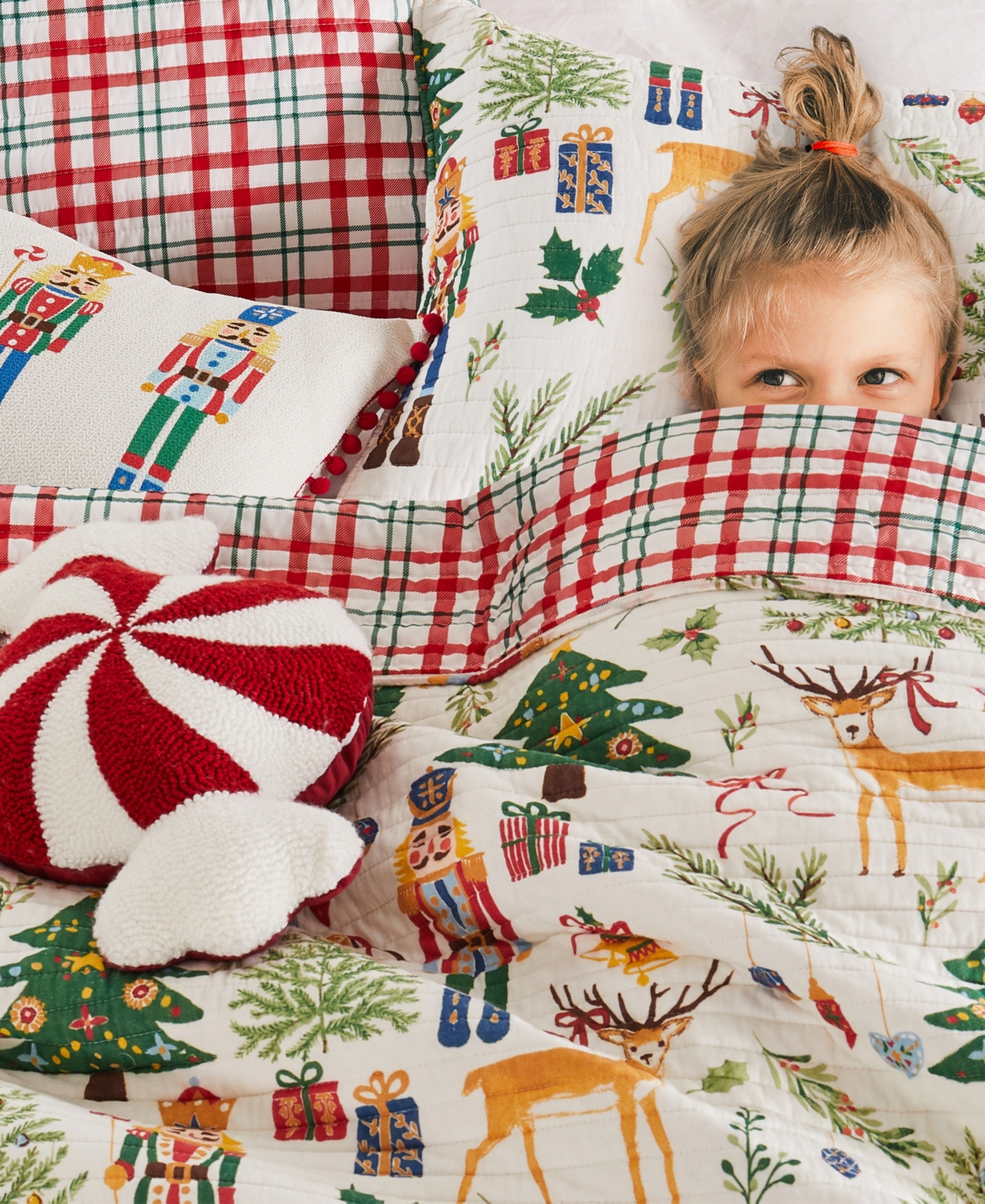 Levtex Nutcracker Reversible 3-pc. Quilt Set, King/california King In Green