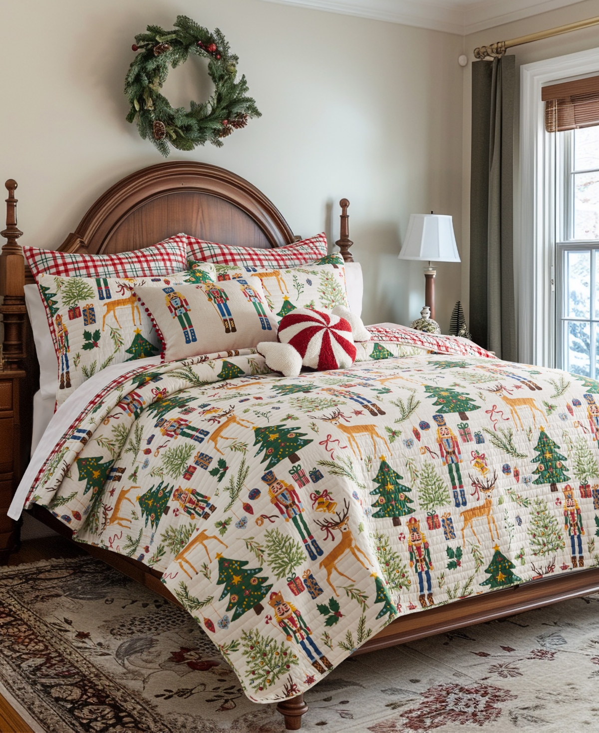 Levtex Nutcracker Reversible 3-pc. Quilt Set, King/california King In Green
