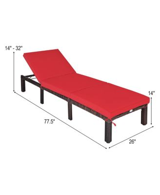 Paito Wicker Chaise Lounger with Adjustable Backrest