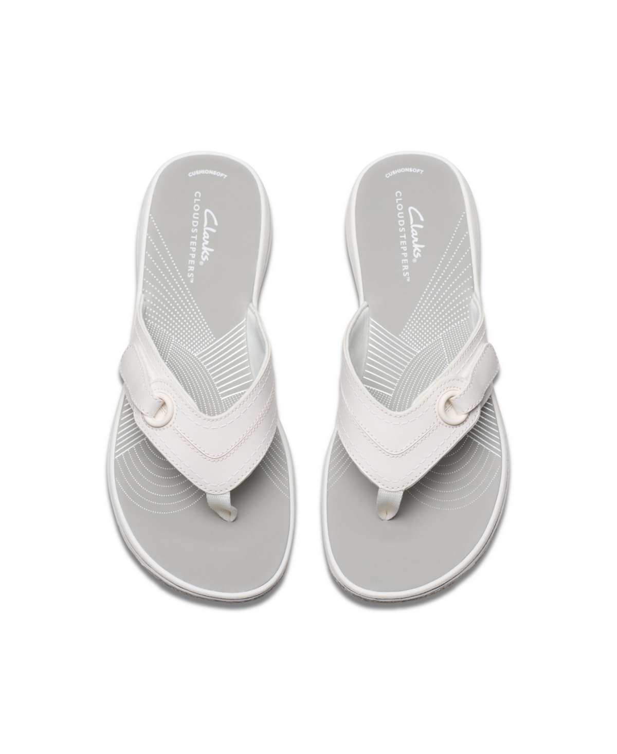 Clarks Cloudsteppers Women's Breeze Reyna H Slip-on Sandals In White Textile