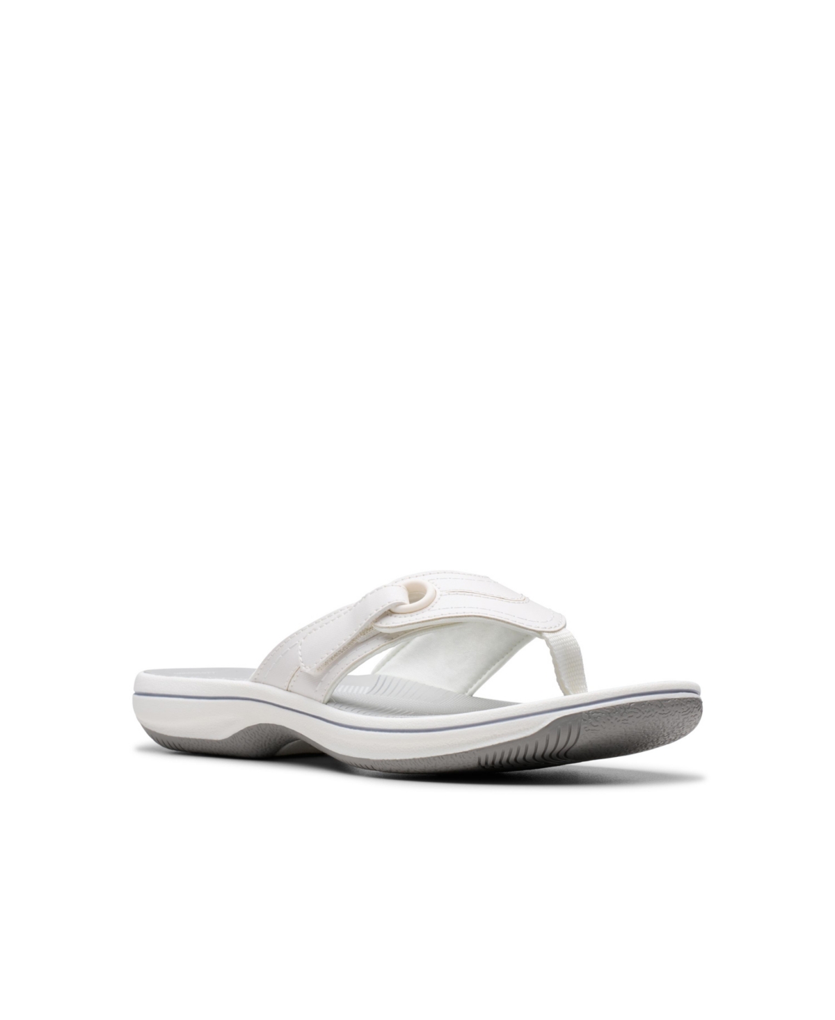 Clarks Cloudsteppers Women's Breeze Reyna H Slip-on Sandals In White Textile