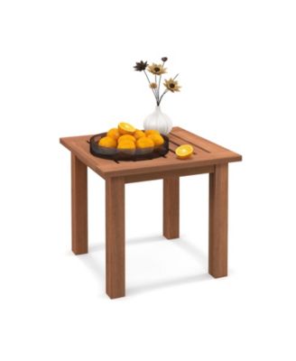 Patio Hardwood Square Side Table with Slatted Tabletop