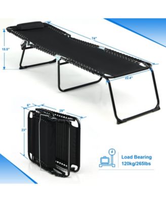 Folding Heightening Design Beach Lounge Chair with Pillow for Patio