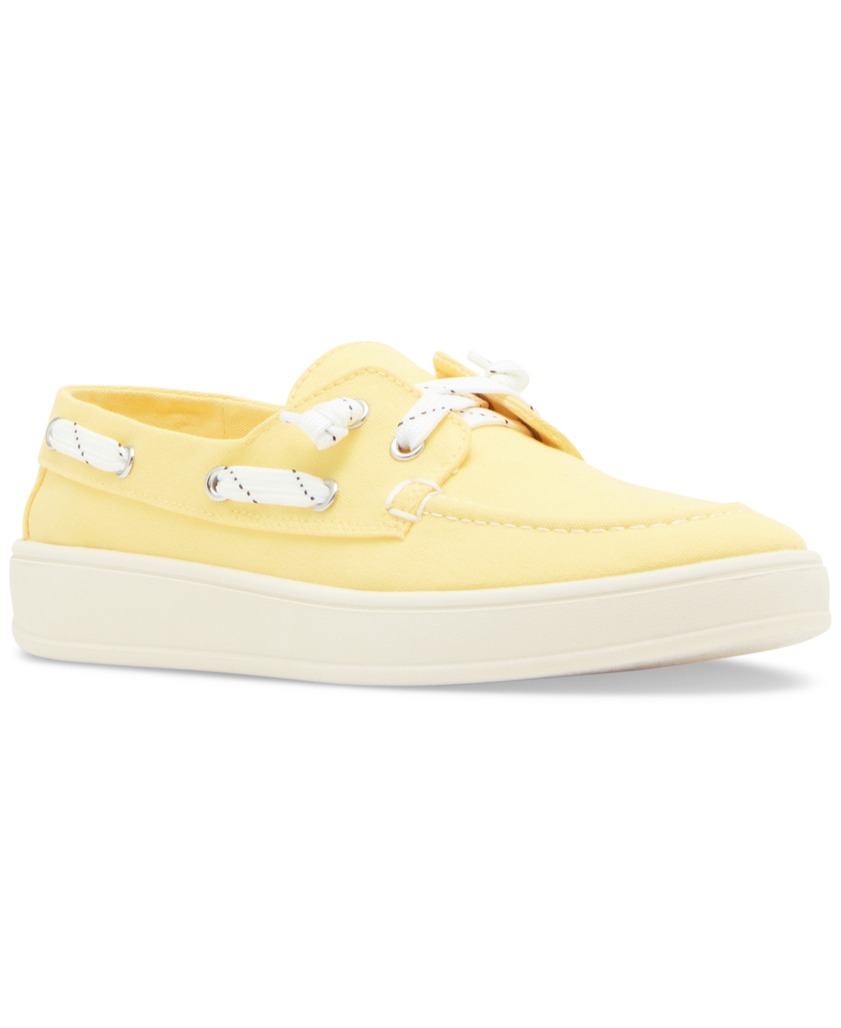 Madden Girl Galley Boat Shoes In Yellow Canvas