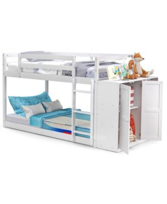 Twin Size Bunk Bed with Convertible Bookcase and Ladder