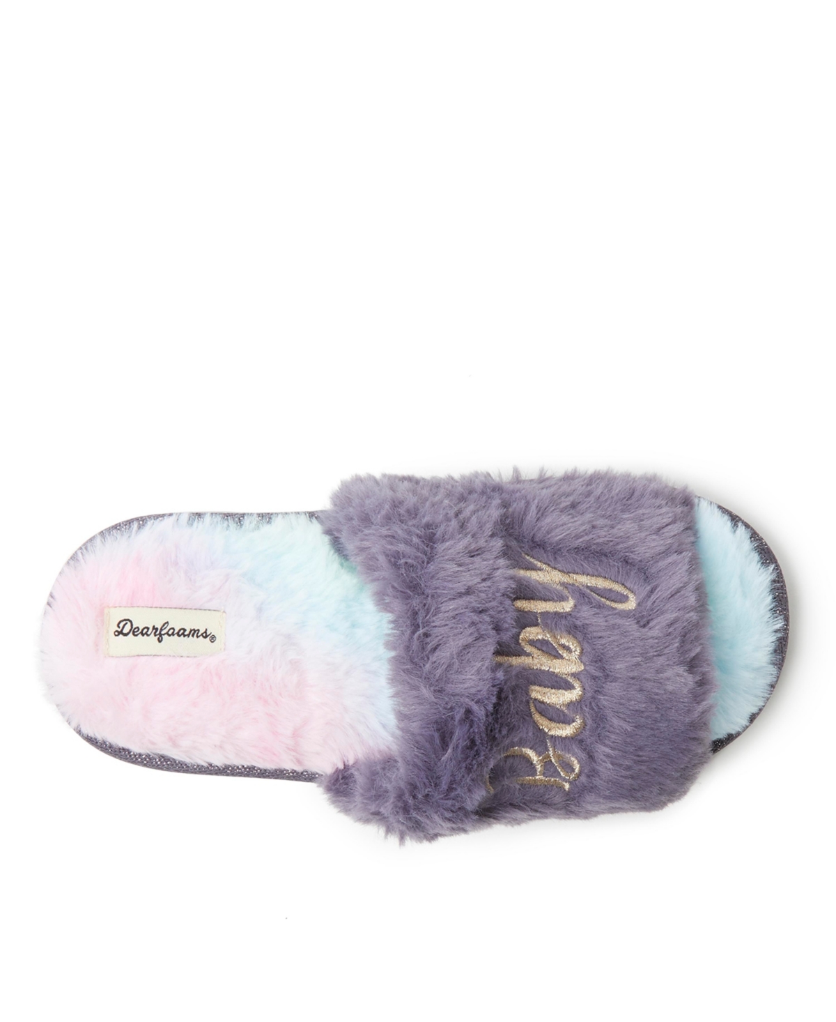Dearfoams Girls Lana Fuzzy Slide Slipper -- Baby bird