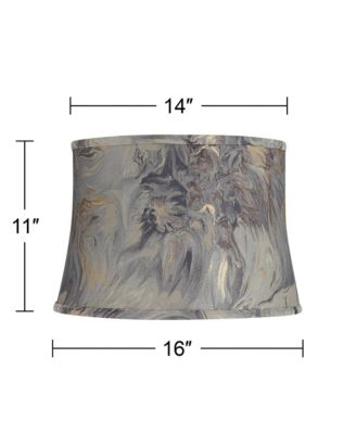14" Top x 16" Bottom x 11" High x 11" Slant Print Lamp Shade Replacement Saba Cafe Drum Softback Washer Harp Finial