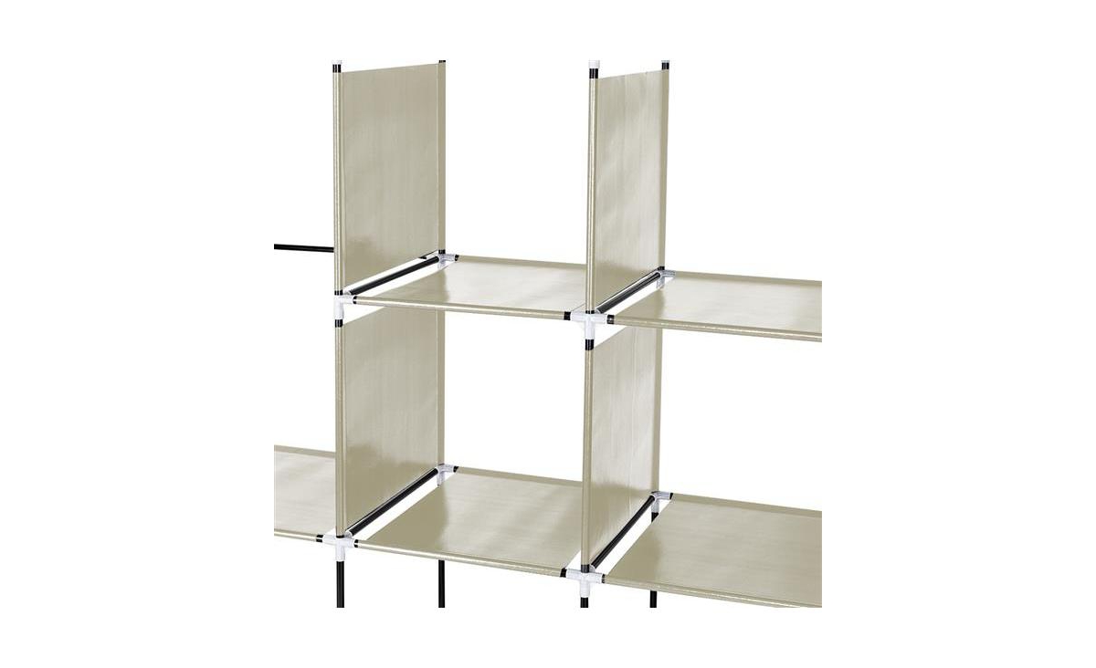 Slickblue Portable Clothes Closet with 12 Shelves and 4 Side Pockets for Efficient Storage Solutions