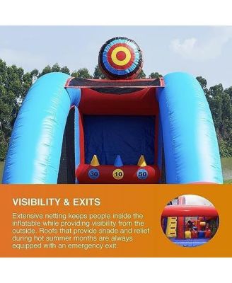 Knock IT Off Archery Target Game Inflatable with Air Blower (Accessories Not Included) , Kids and Adults, Commercial Grade, Rental Game, Knock Down Targets, Toss Throwing Game, Outdoor Indoor, 15oz PVC Vinyl, 90 LBS
