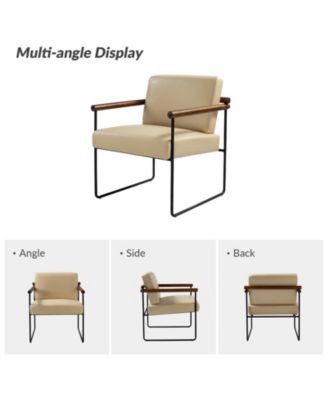 Modern Arm Chair with Sturdy Metal Tube Side