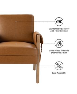 Olivia Farmhouse Armchair with Solid Wood Frame