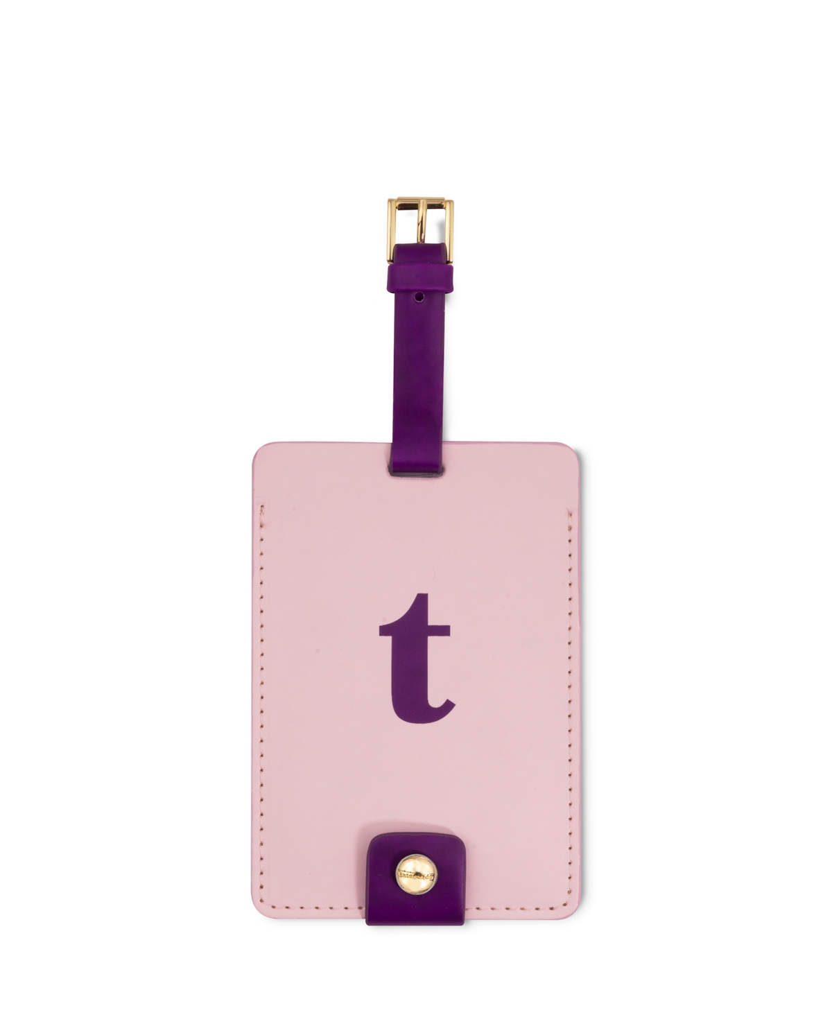 New York Just Mine Initial Luggage Tag, T - Light Purple