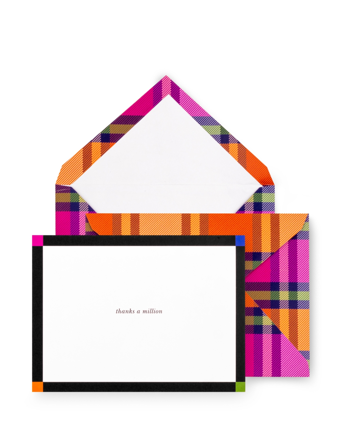 Kate Spade New York Thank You Notecard Set In Grand Plaid Duo