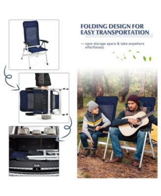 2 Pieces Patio Dining Chair with Adjust Portable Headrest