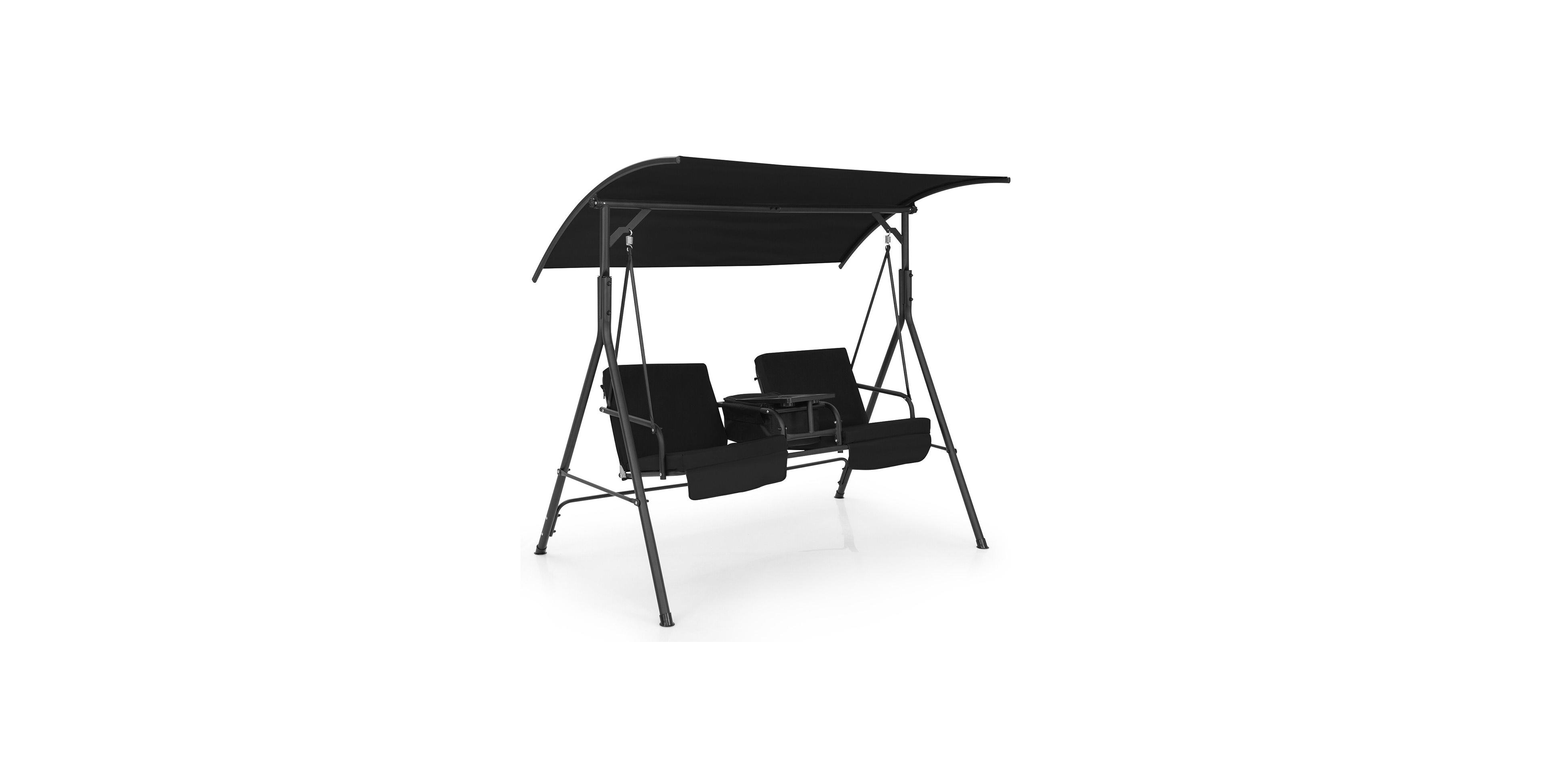 Sugift Porch Swing Chair with Adjustable Canopy