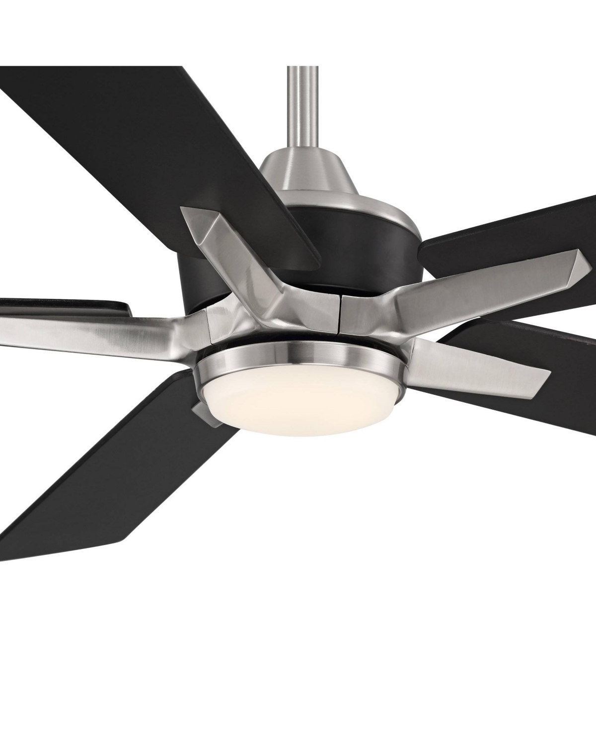 Casa Vieja 52" Vegas Nights Modern Industrial Indoor Outdoor Ceiling Fan 5 Blade Led Light Remote Control Brushed Nickel Finish Black Wood Blades Bedr