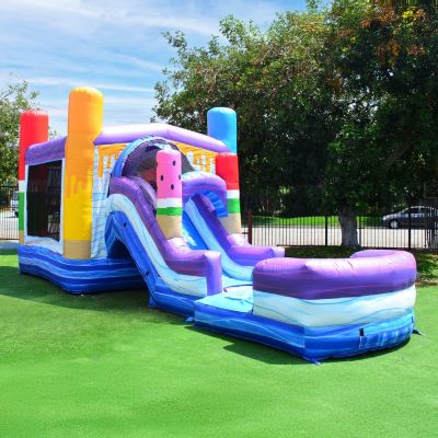 Ice Pops Bounce House Water Slide Combo with Splash Pool (with Blower)