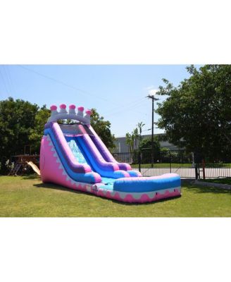 Commercial Grade Inflatable 18' Princess Tiara Super Party Water Slide with Air Blower, PVC VINYL, Outdoor Play, Kids Party
