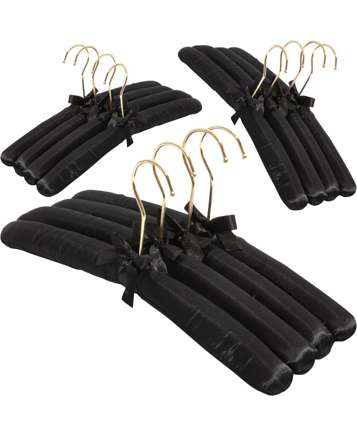 Padded Clothing Fabric Hangers for Women Clothing Set of 12 - Black