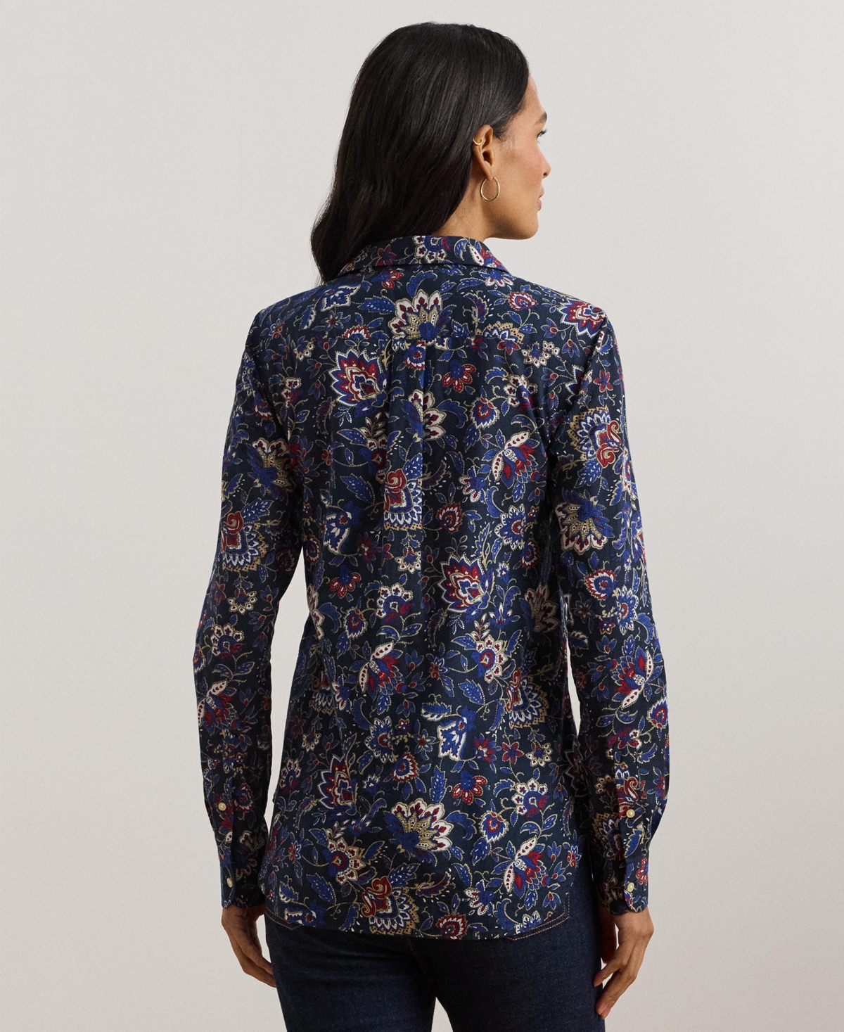 Lauren Ralph Lauren Women's Classic-Fit Floral Cotton Voile Shirt