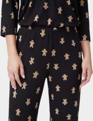 Women's 2-Pc. Ultra Ribbed Printed Pajama Set