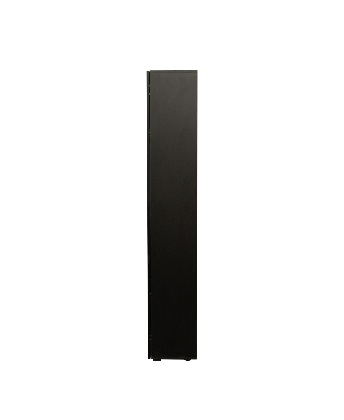SlickblueSide Cabinet with Glass Door and Aluminum Strip Lamp - Black