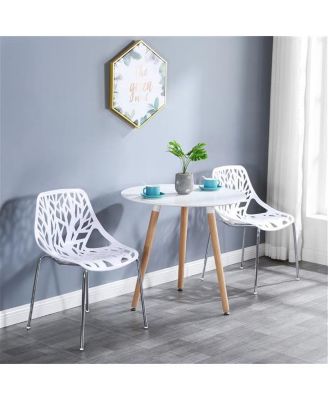 4-Piece Birds Nest Style Lounge Chair Set, Elegant White Design for Indoor & Outdoor Use