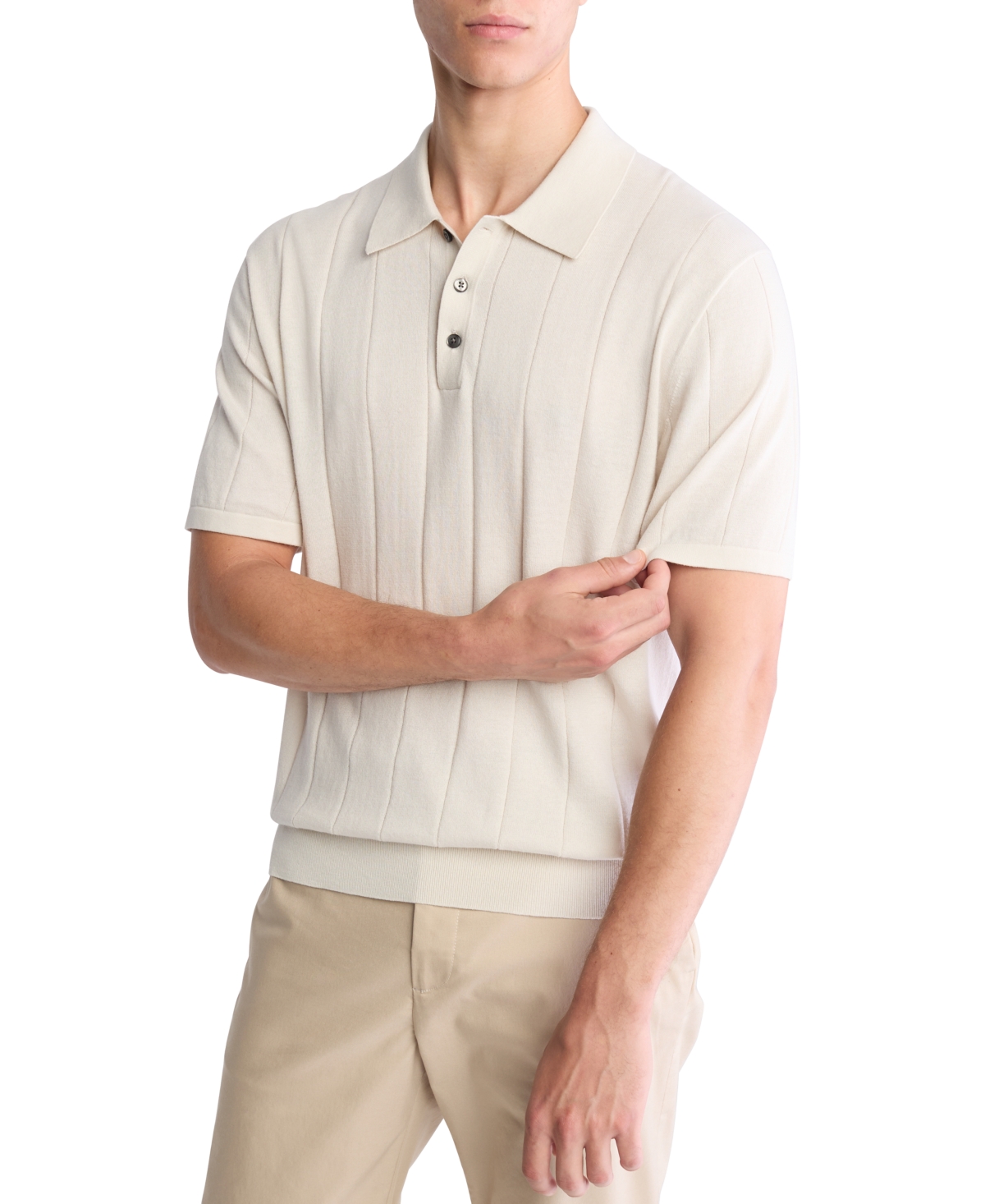 Calvin Klein Men's Classic-Fit Vertical Stitched Polo Shirt